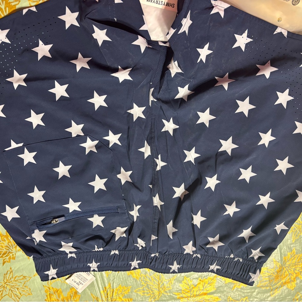 Shinesty Men's Star Pattern Athletic Shorts - Navy and White